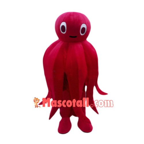 Red Octopus Mascot Costume