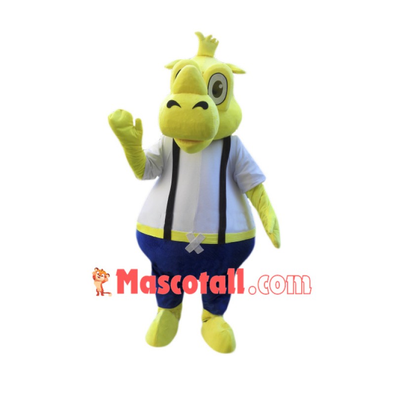 Yellow Rhino Mascot Costume