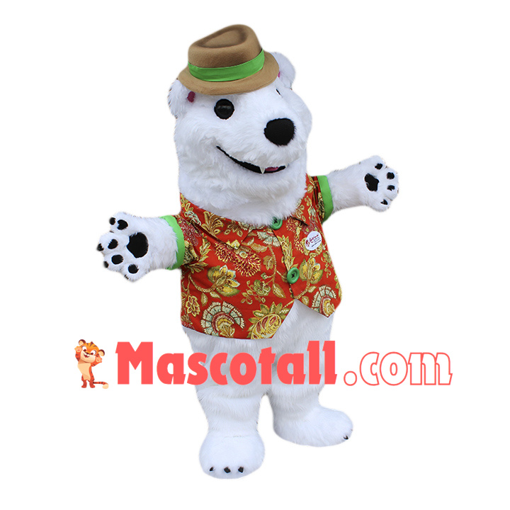 Friendly Lightweight Polar Bear Mascot Costume