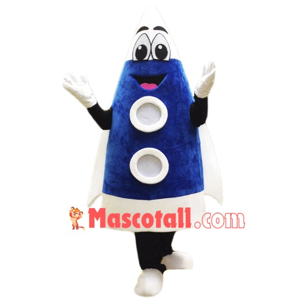 Blue Rocket Mascot Costume