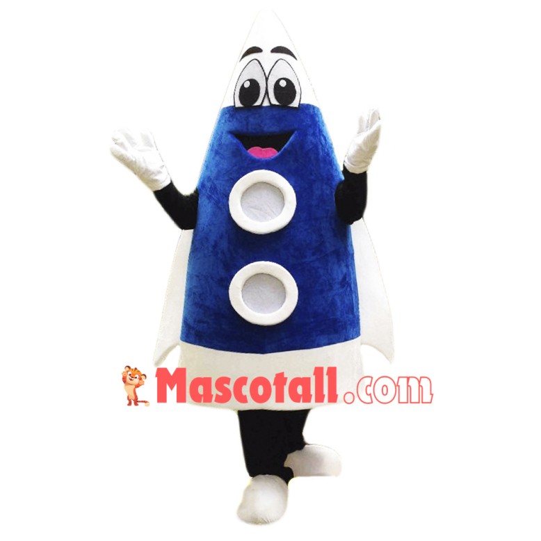 Blue Rocket Mascot Costume