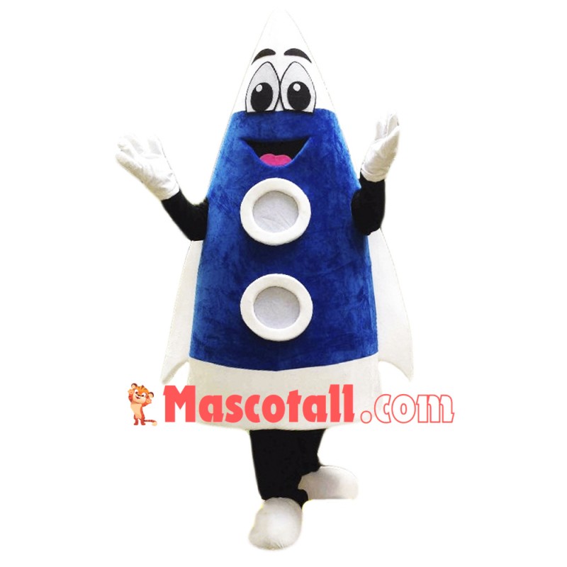 Blue Rocket Mascot Costume