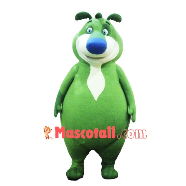 Cute Green Bear Mascot Costume
