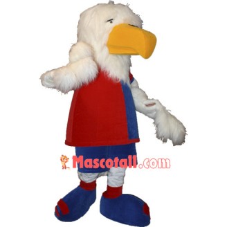 Cute White Eagle Mascot Costume