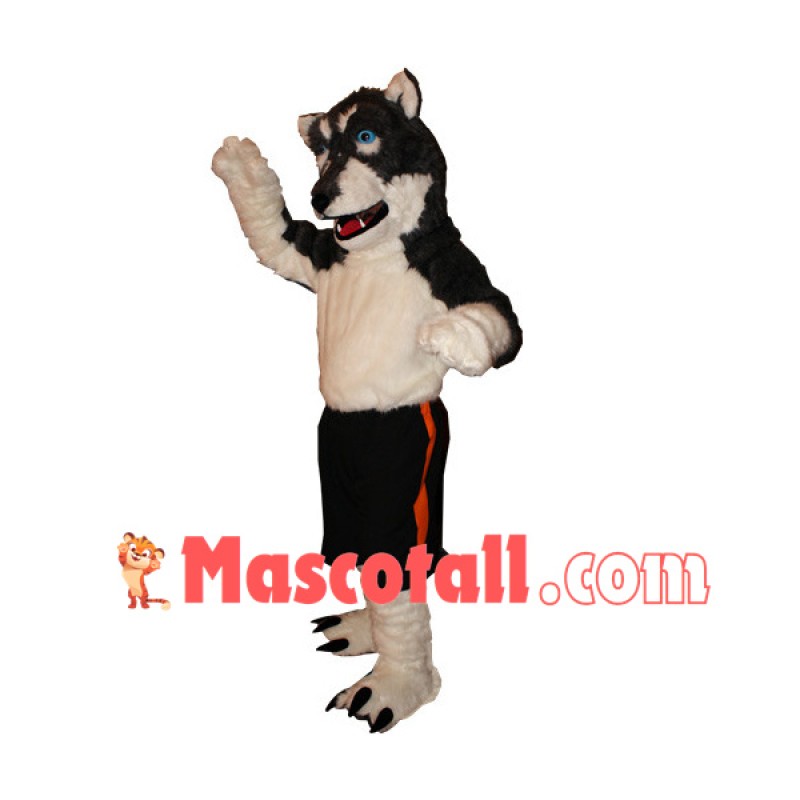 Black & White Wolf Mascot Costume