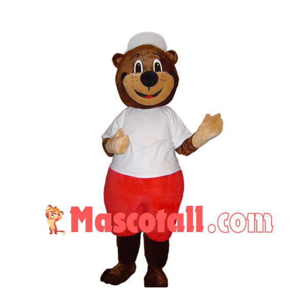 College Sport Bear Mascot Costume Free Shipping