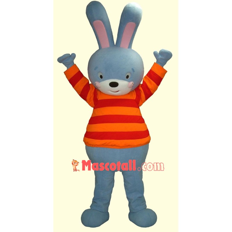 High Blue Bunny Mascot Costume
