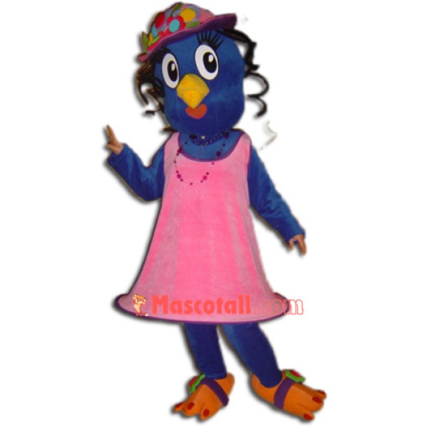 Blue Girl Bird Mascot Costume