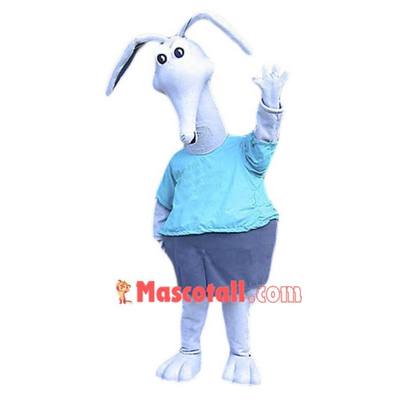 White Aardvark Mascot Costume