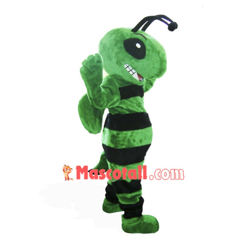 Friendly Green Bee Mascot Costume