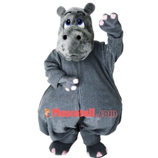 Grey Lightweight Hippo Mascot Costume