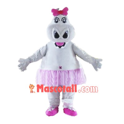 Cute Girl Hippo Mascot Costume