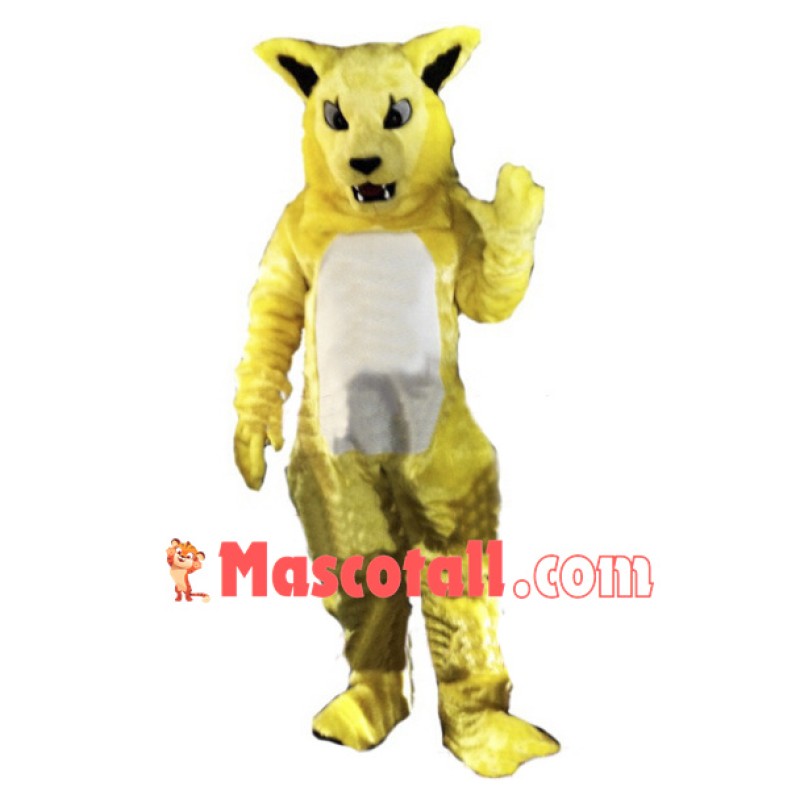 Yellow Fierce Wild Cat Mascot Costume