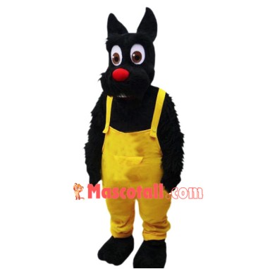 Big Eye Black Dog Mascot Costume