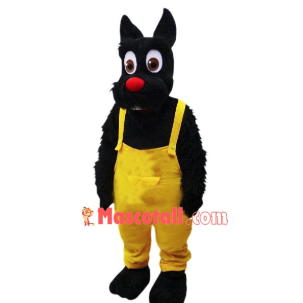 Big Eye Black Dog Mascot Costume
