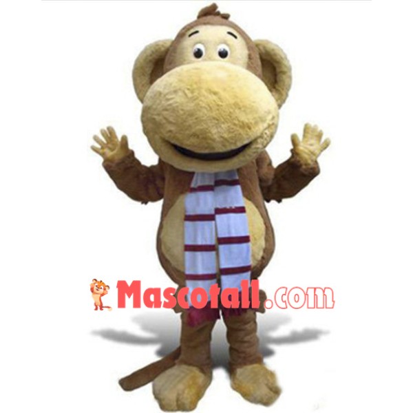 Happy Lightweight Furry Monkey Mascot Costume