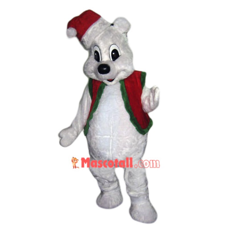 Christmas White Bear Mascot Costume