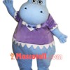 Female Blue Hippo Mascot Costume