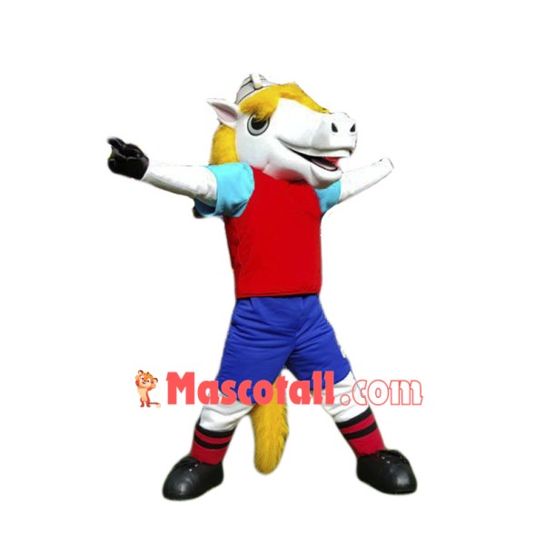 Sport White Horse Mascot Costume