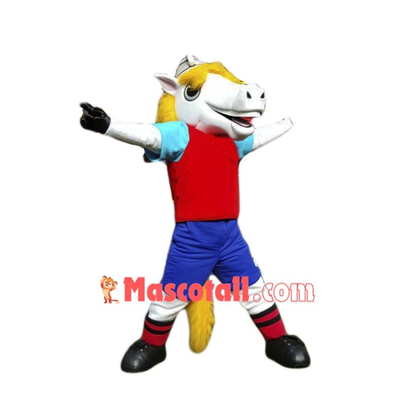 Sport White Horse Mascot Costume