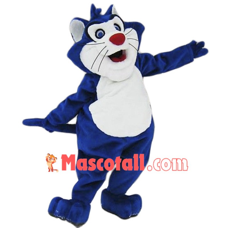 Blue & White Cat Mascot Costume