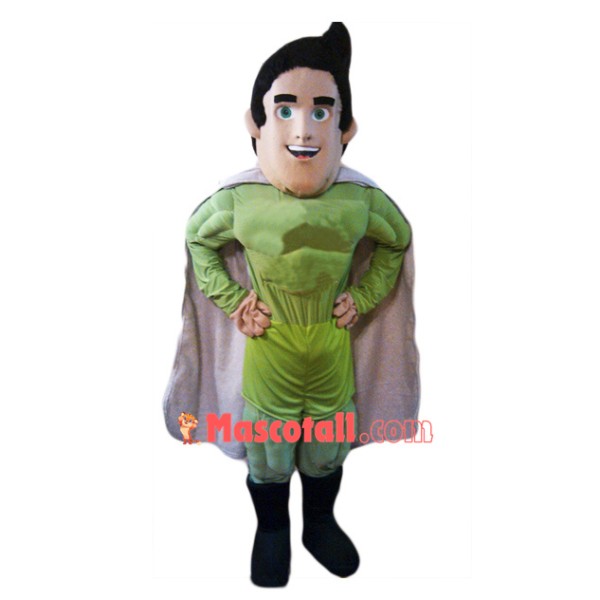 Green Hero Super Man Mascot Costume