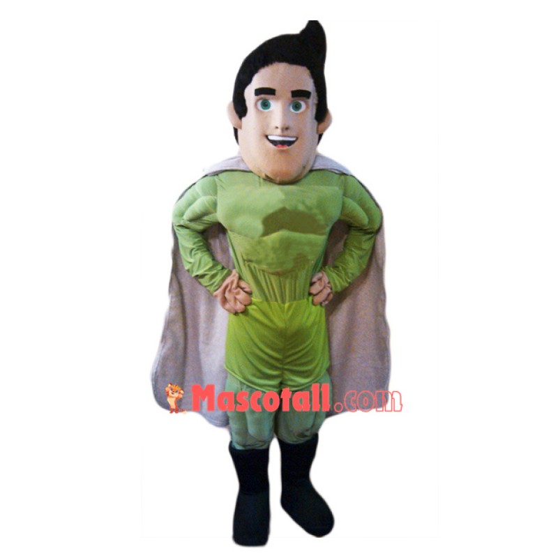 Green Hero Super Man Mascot Costume