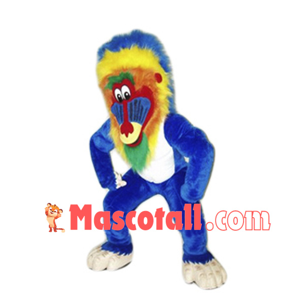 Blue Baboon Mascot Costume