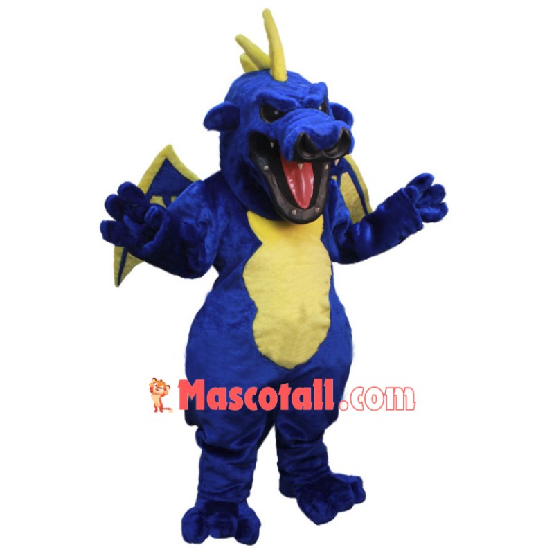 Fierce Blue Dragon Mascot Costume