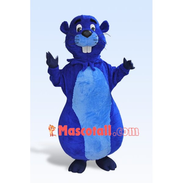 Blue Beaver Mascot Costume