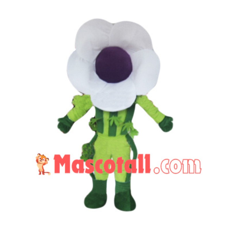 White Morning Glory Mascot Costume