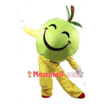Happy Green Apple Mascot Costume