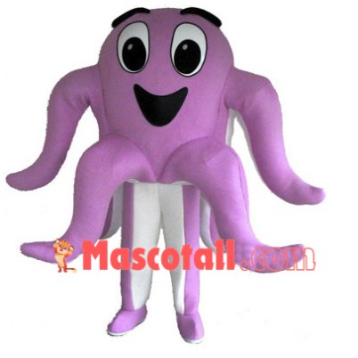 Happy Pink Octopus Mascot Costume