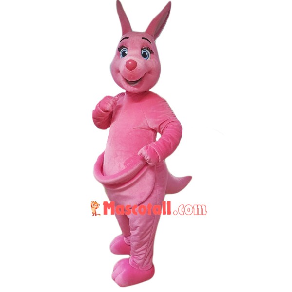 Pink Kangaroo Mascot Costume