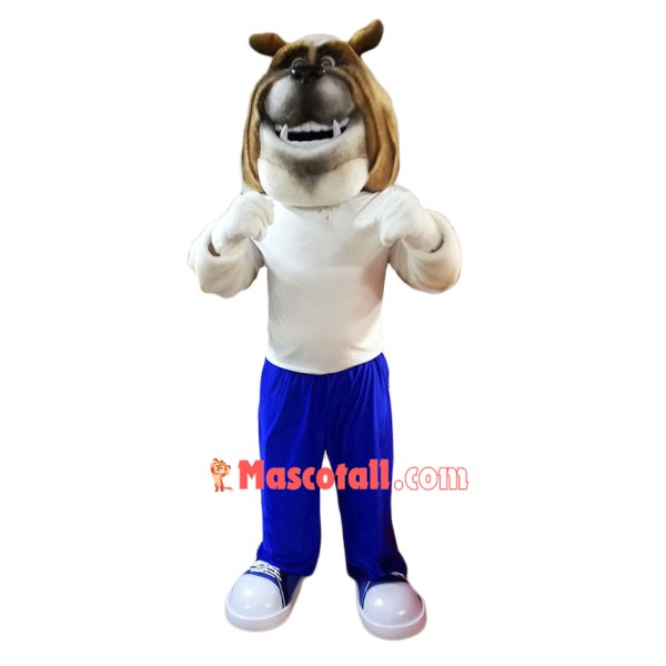 Happy Lightweight Bulldog Mascot Costume
