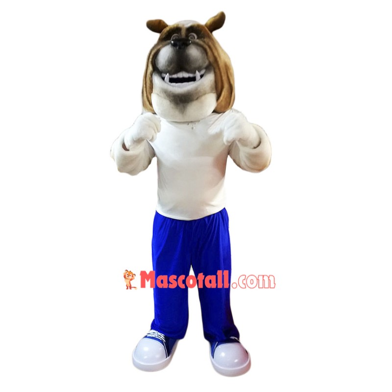 Happy Lightweight Bulldog Mascot Costume