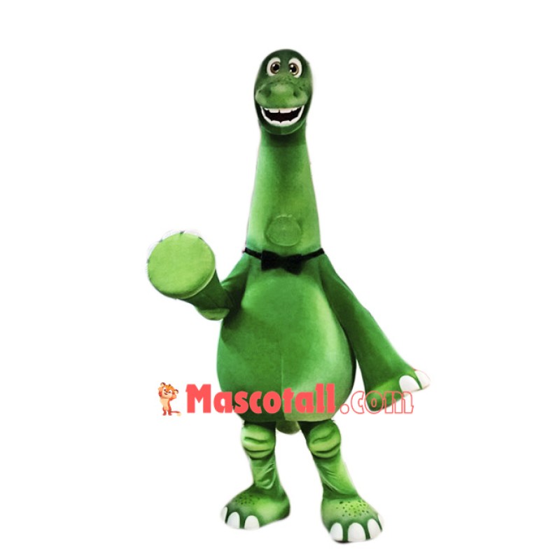 Happy Green Dinosaur Mascot Costume