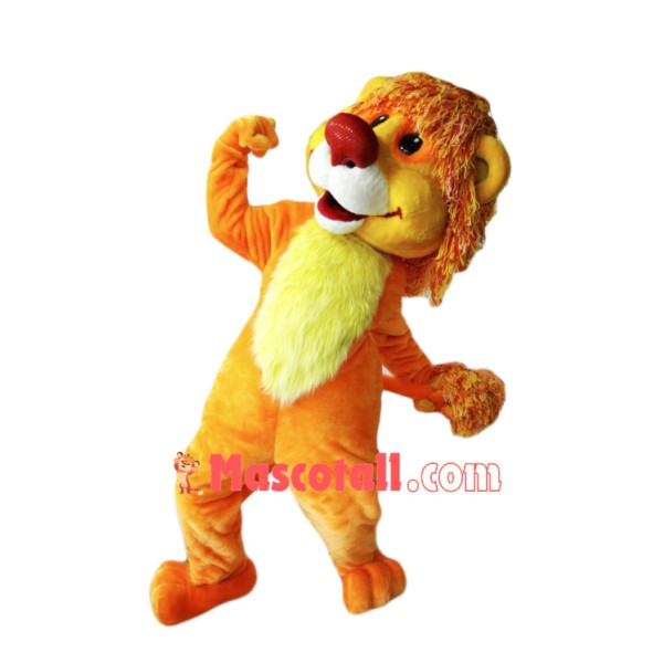 Smiling Lion Mascot Costume