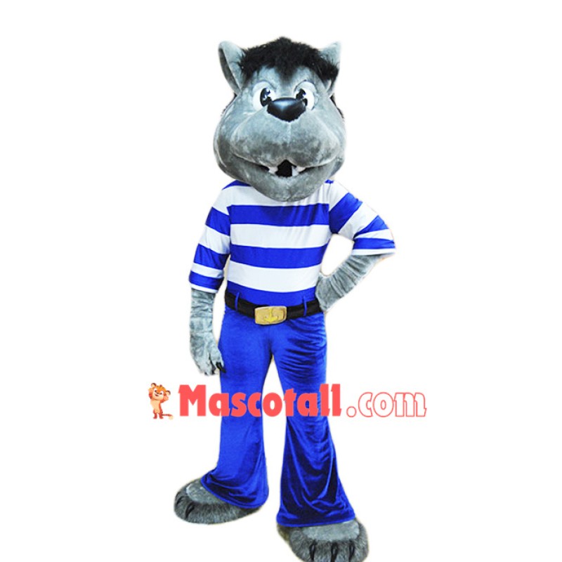 Best Quality Grey Wolf Mascot Costume
