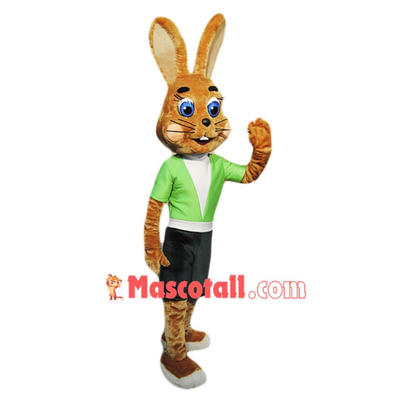 Friendly Brown Rabbit Mascot Costume