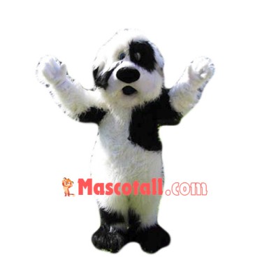 Friendly Black&White Dog Mascot Costume