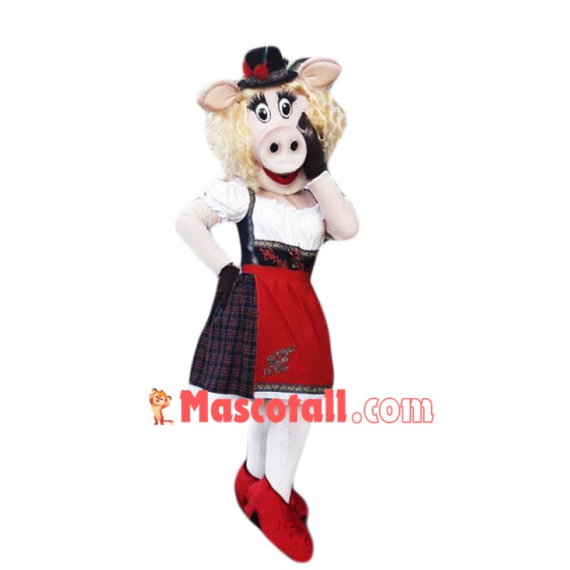 Fashionable Pig Mascot Costume