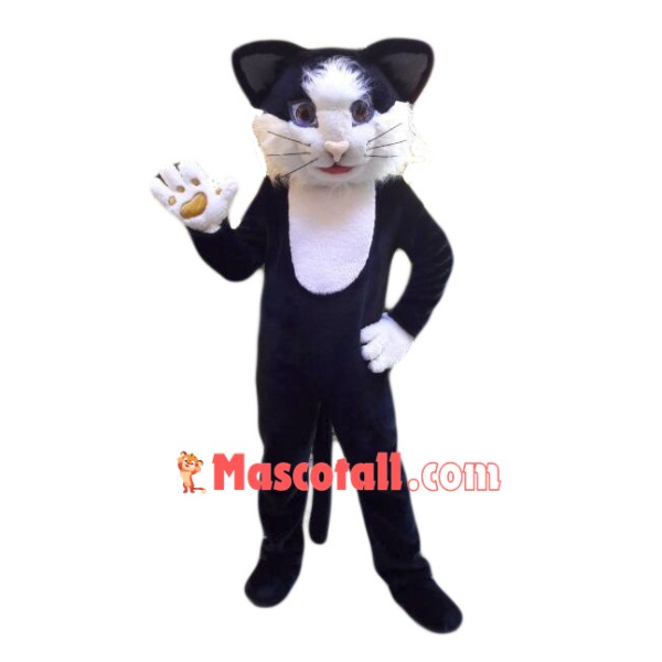 Best Quality Black White Cat Mascot Costume