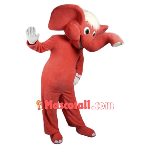 Top Quality Red Elephant Mascot Costume