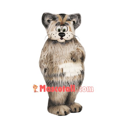 Grey Furry Cat Mascot Costume