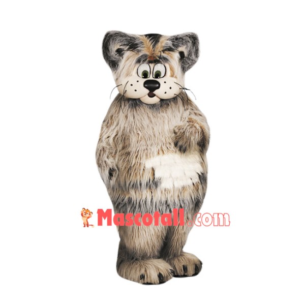 Grey Furry Cat Mascot Costume