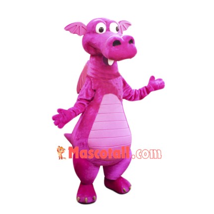 Pink Dragon Mascot Costume
