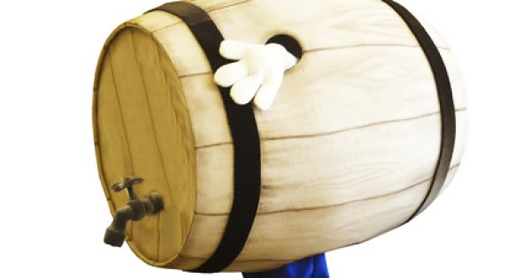 Barrel Man Mascot Costume