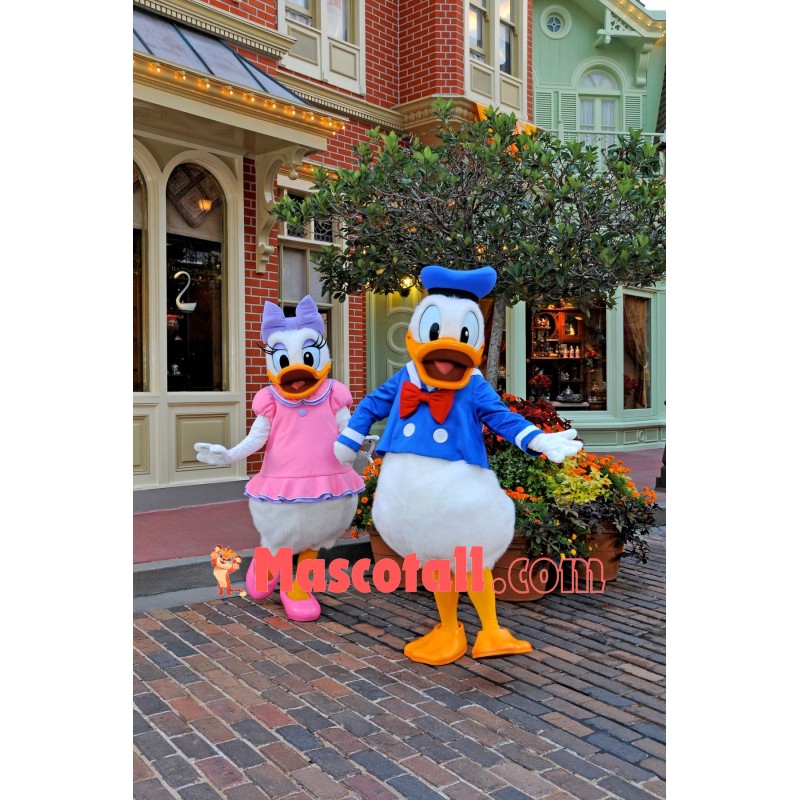Love Donald Duck Couple Mascot Adult Plush Costume