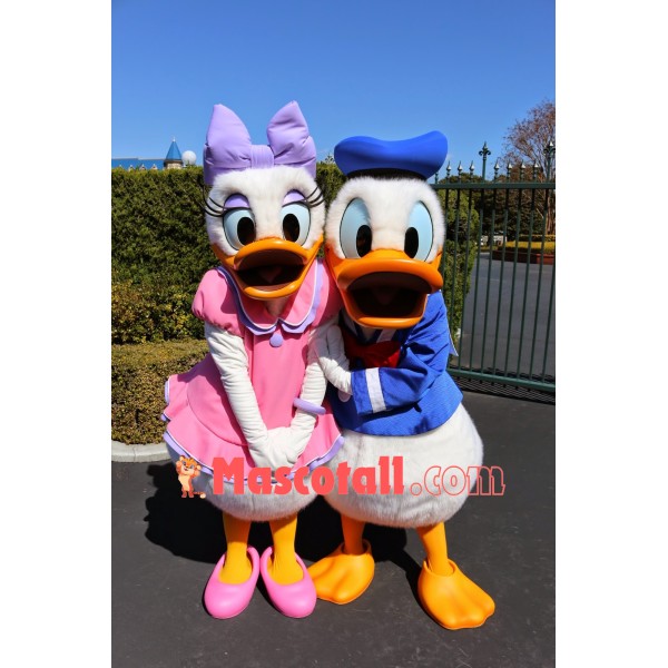Love Donald Duck Couple Mascot Adult Plush Costume
